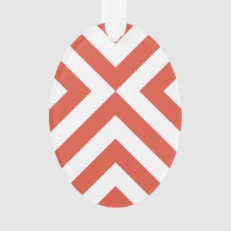 Orange and White Chevrons Ornament