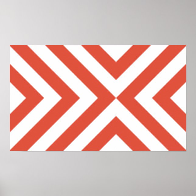 Orange and White Chevrons Poster (Front)