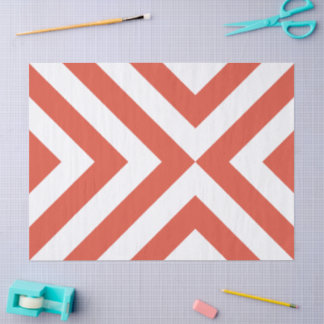 Orange and White Chevrons Tissue Paper
