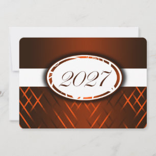 Orange and White Class of 2027 Invitations