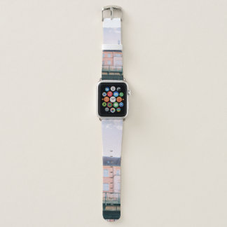 ORANGE AND WHITE CONCRETE BUILDING APPLE WATCH BAND