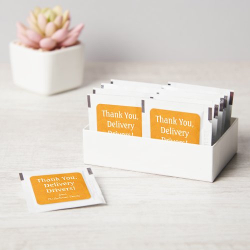 Orange and White Custom Message Personalized Hand Sanitizer Packet