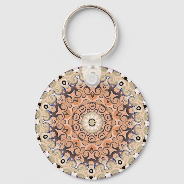 orange and white delight keychain (Front)