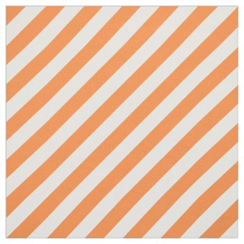 Orange And White Diagonal Stripes Pattern Fabric by allpattern at Zazzle