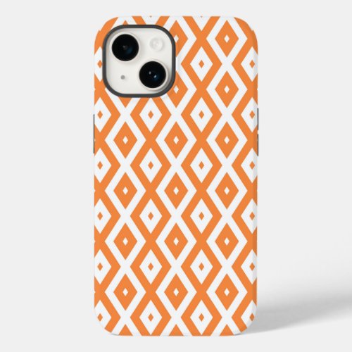 Orange and white diamond pattern Case_Mate iPhone 14 case