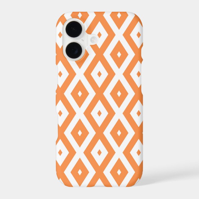 Orange and white diamond pattern Case-Mate iPhone case (Back)