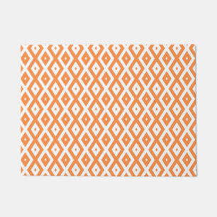 Orange and white diamond pattern doormat