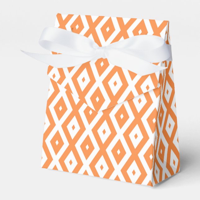 Orange and white diamond pattern favor boxes (Front Side)