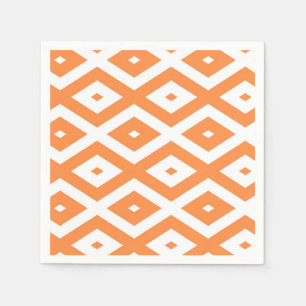 Orange and white diamond pattern napkins