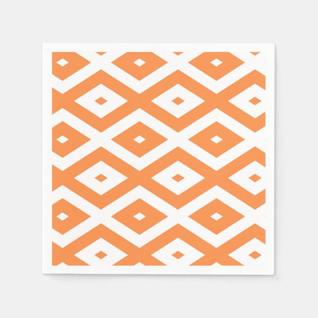 Orange and white diamond pattern napkins (Front)