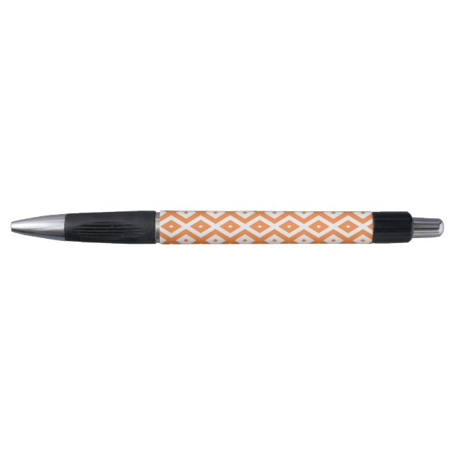 Orange and white diamond pattern pen (Front)
