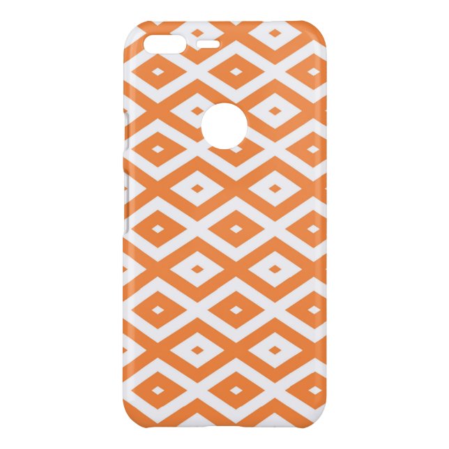 Orange and white diamond pattern uncommon google pixel XL case (Back)