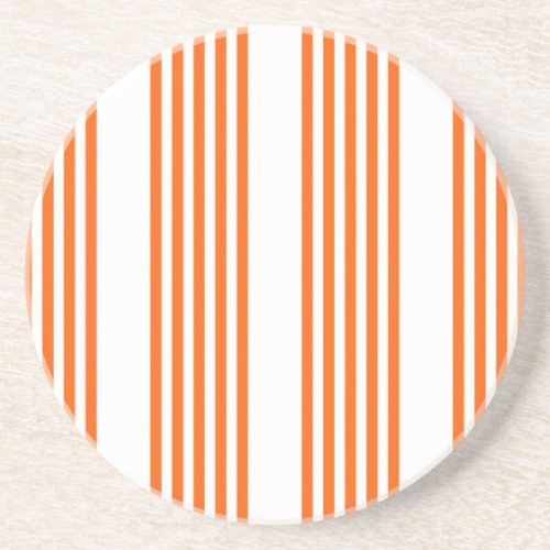 Orange and white five stripes pattern coaster