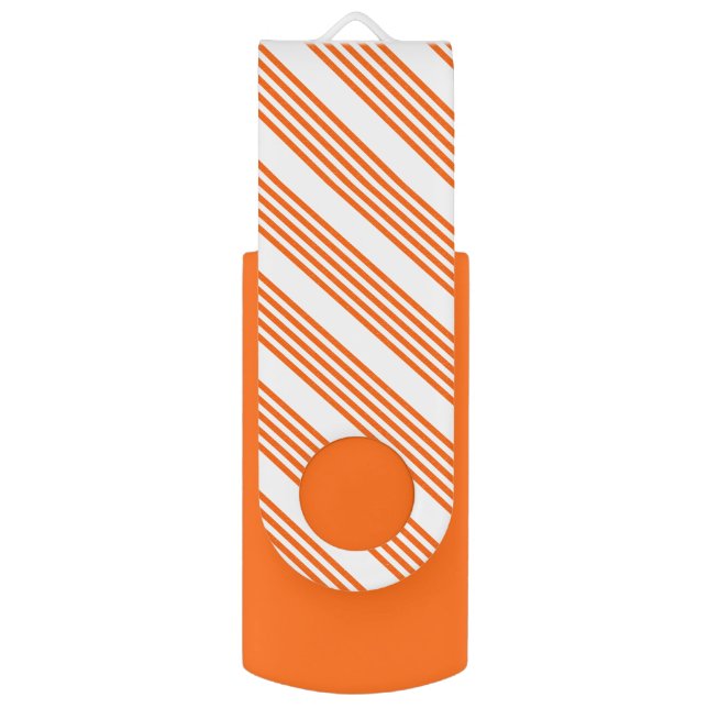 Orange and white five stripes pattern flash drive (Front Vertical)