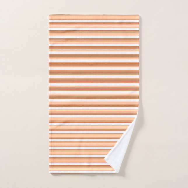 Orange and white five stripes pattern hand towel  (Hand Towel)