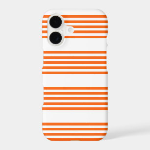 Orange and white five stripes pattern iPhone 17 case