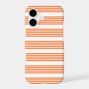 Orange and white five stripes pattern iPhone 17 case