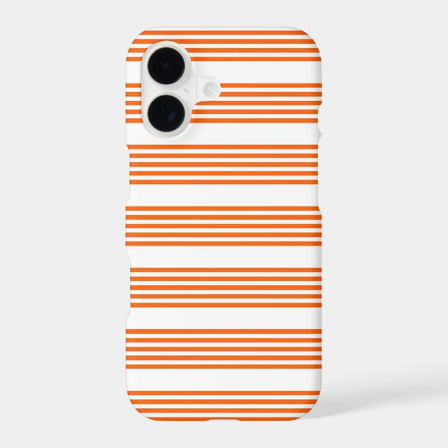 Orange and white five stripes pattern iPhone case (Back)