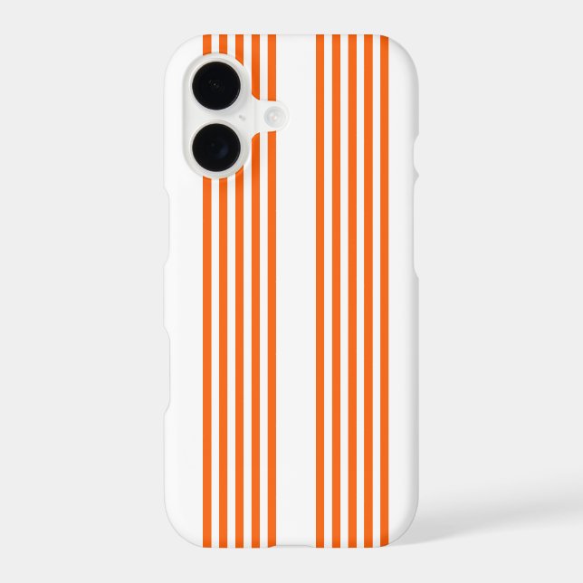 Orange and white five stripes pattern iPhone case (Back)