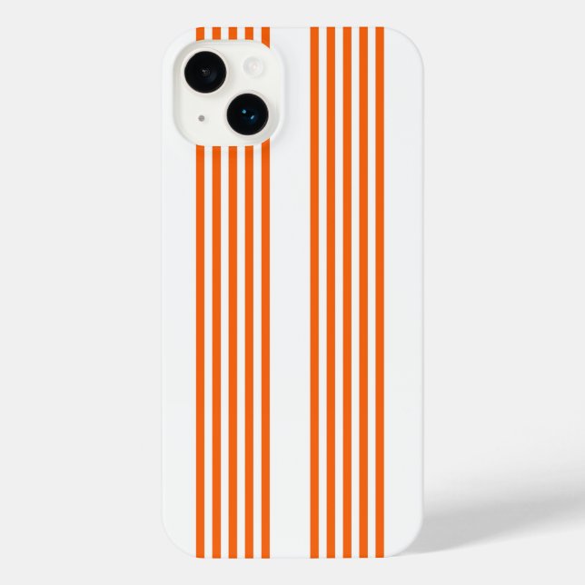 Orange and white five stripes pattern iPhone case (Back)