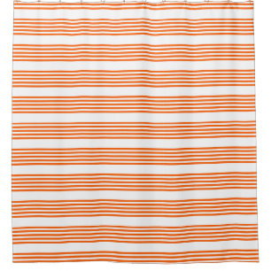 Orange and white five stripes pattern shower curtain