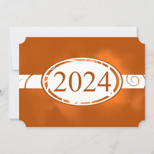 Orange and White Floral Button 2024 Card