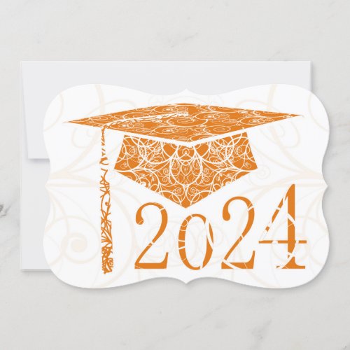 Orange and White Floral Cap 2024 Card