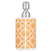 Orange and White Geometric Circles Pattern Bathroom Set (Back)