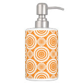 Orange and White Geometric Circles Pattern Bathroom Set (Right)