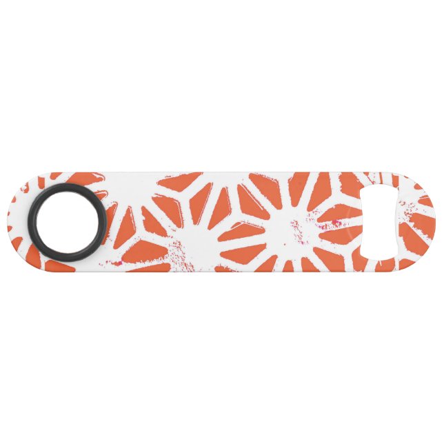 Orange and white geometric pattern bar key (Front (Horizontal))
