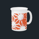 Orange and white geometric pattern beverage pitcher<br><div class="desc">Orange and white geometric pattern</div>