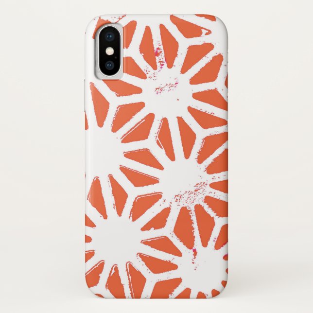 Orange and white geometric pattern Case-Mate iPhone case (Back)