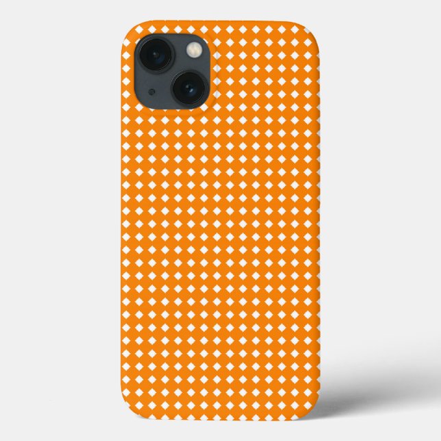 Orange and White Geometric Pattern Diamonds Case-Mate iPhone Case (Back)