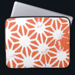 Orange and white geometric pattern laptop sleeve<br><div class="desc">Orange and white geometric pattern</div>