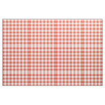 Orange and White Gingham Block Pattern Fabric