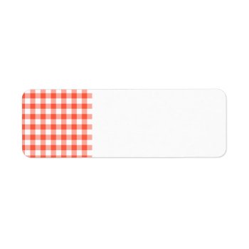 Orange And White Gingham Check Pattern Label by InTrendPatterns at Zazzle