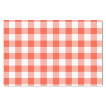 Orange And White Gingham Check Pattern Tissue Paper by InTrendPatterns at Zazzle