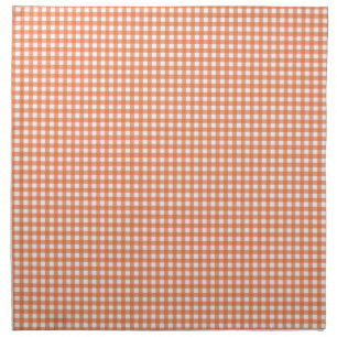Orange and White Gingham Cloth Napkin