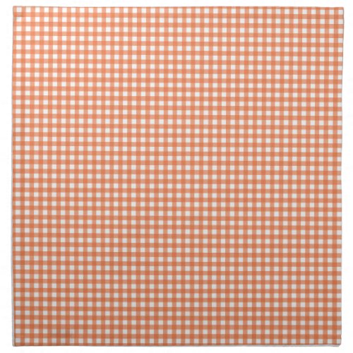 Orange and White Gingham Cloth Napkin