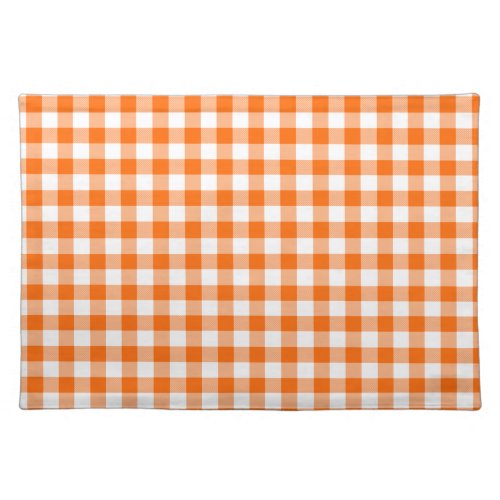 Orange and White Gingham Cloth Placemat