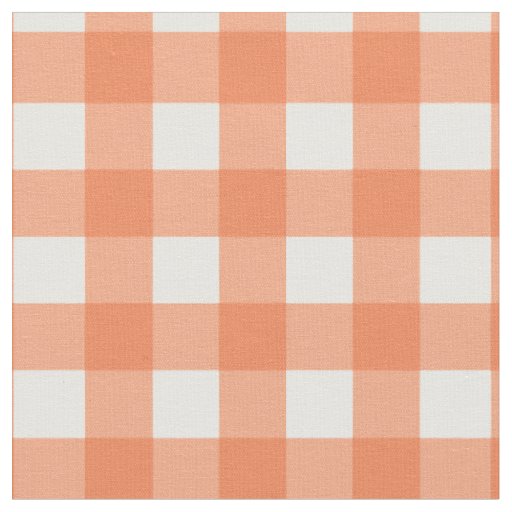 Orange and White Gingham Fabric