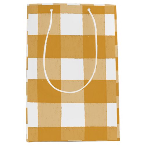 Orange and White Gingham Gift Bag