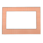 Orange and White Gingham Magnetic Photo Frame
