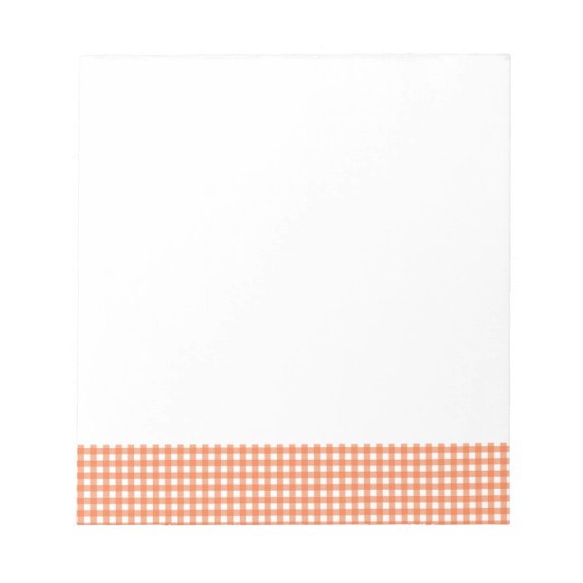 Orange and White Gingham Notepad (Front)