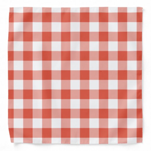 Orange and White Gingham Pattern Bandana