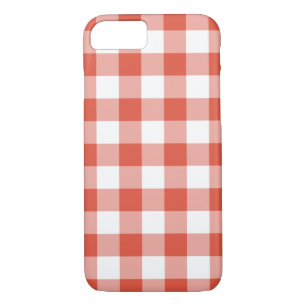 Orange and White Gingham Pattern iPhone 8/7 Case