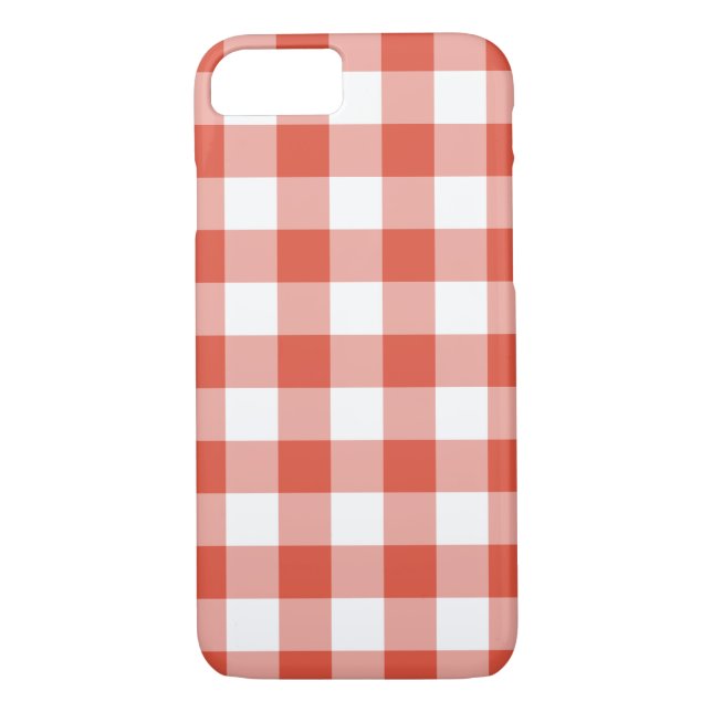 Orange and White Gingham Pattern Case-Mate iPhone Case (Back)