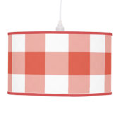 Orange and White Gingham Pattern Ceiling Lamp (Front)