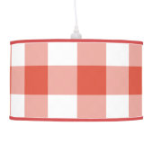 Orange and White Gingham Pattern Ceiling Lamp (Left)