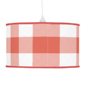Orange and White Gingham Pattern Ceiling Lamp (Back)